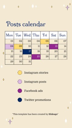Plantilla de presentación Planificador para redes sociales con diseño esotérico