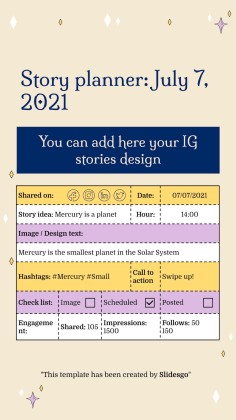 Plantilla de presentación Planificador para redes sociales con diseño esotérico