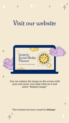 Plantilla de presentación Planificador para redes sociales con diseño esotérico