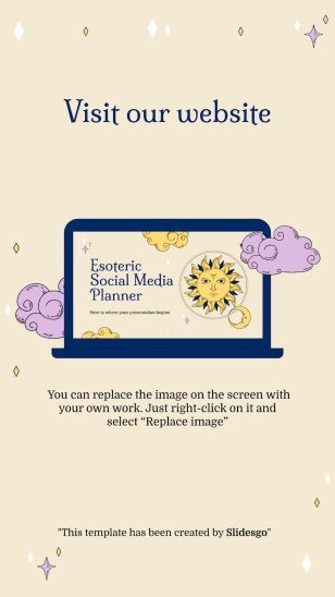 Plantilla de presentación Planificador para redes sociales con diseño esotérico