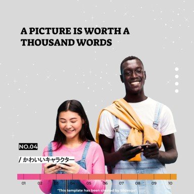 Niedliche 3D-Figuren Soziale Medien Präsentationsvorlage