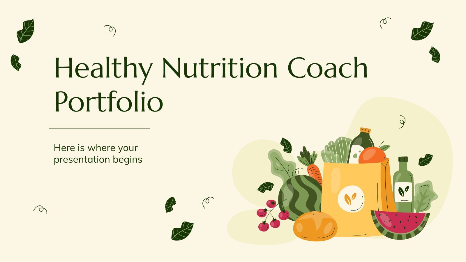 Healthy Nutrition Coach Portfolio presentation template 