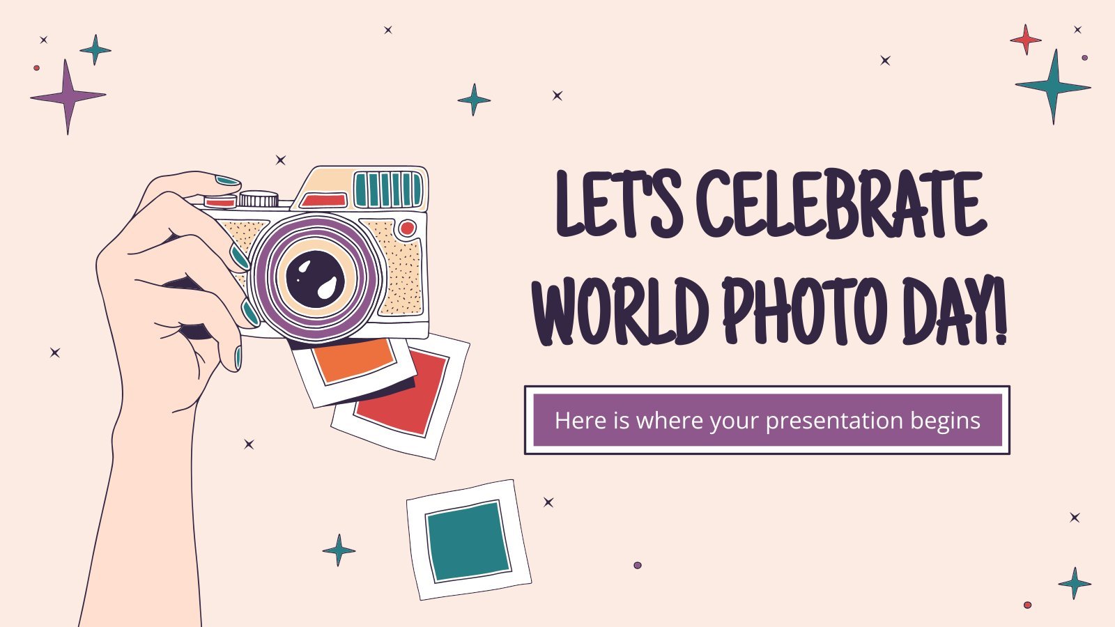 Plantilla de presentación Celebremos el Día Mundial de la Fotografía