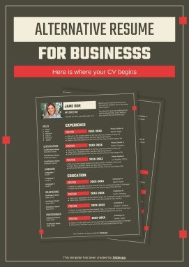 비즈니스를 위한 얼터너티브 이력서 프레젠테이션 템플릿
