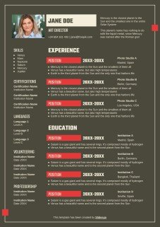 비즈니스를 위한 얼터너티브 이력서 프레젠테이션 템플릿