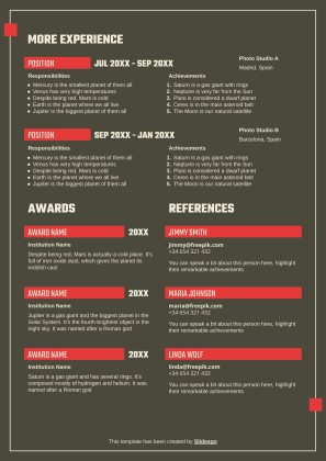 비즈니스를 위한 얼터너티브 이력서 프레젠테이션 템플릿