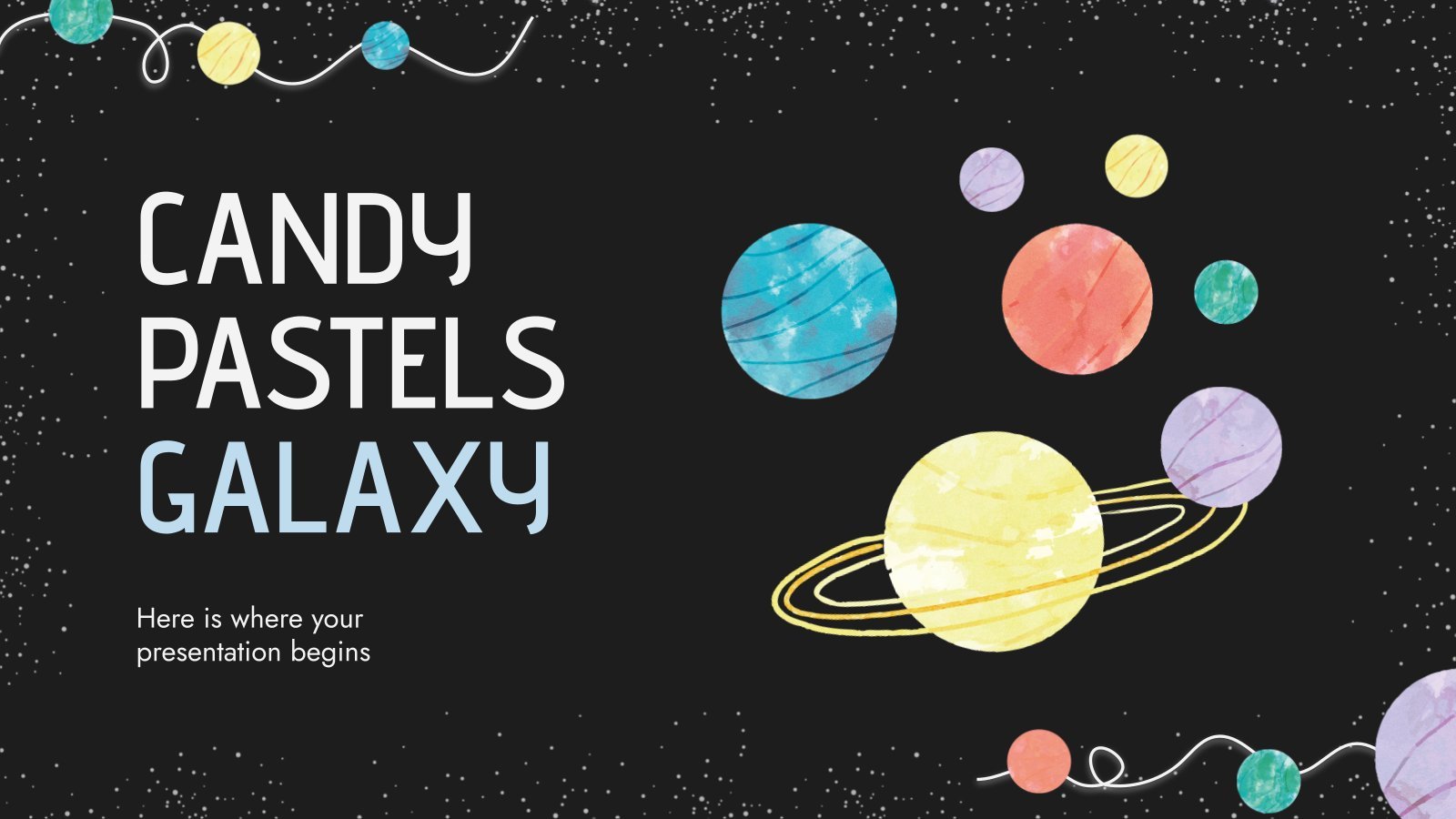 Candy Pastels Galaxy presentation template 