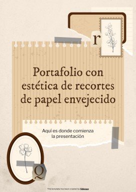 Old Scrap Paper Aesthetic Portfolio presentation template 