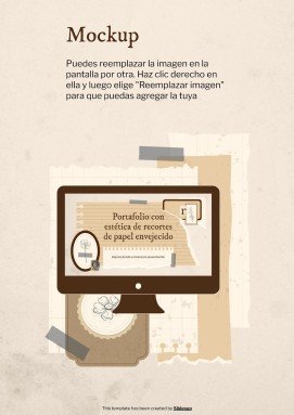 Old Scrap Paper Aesthetic Portfolio presentation template 