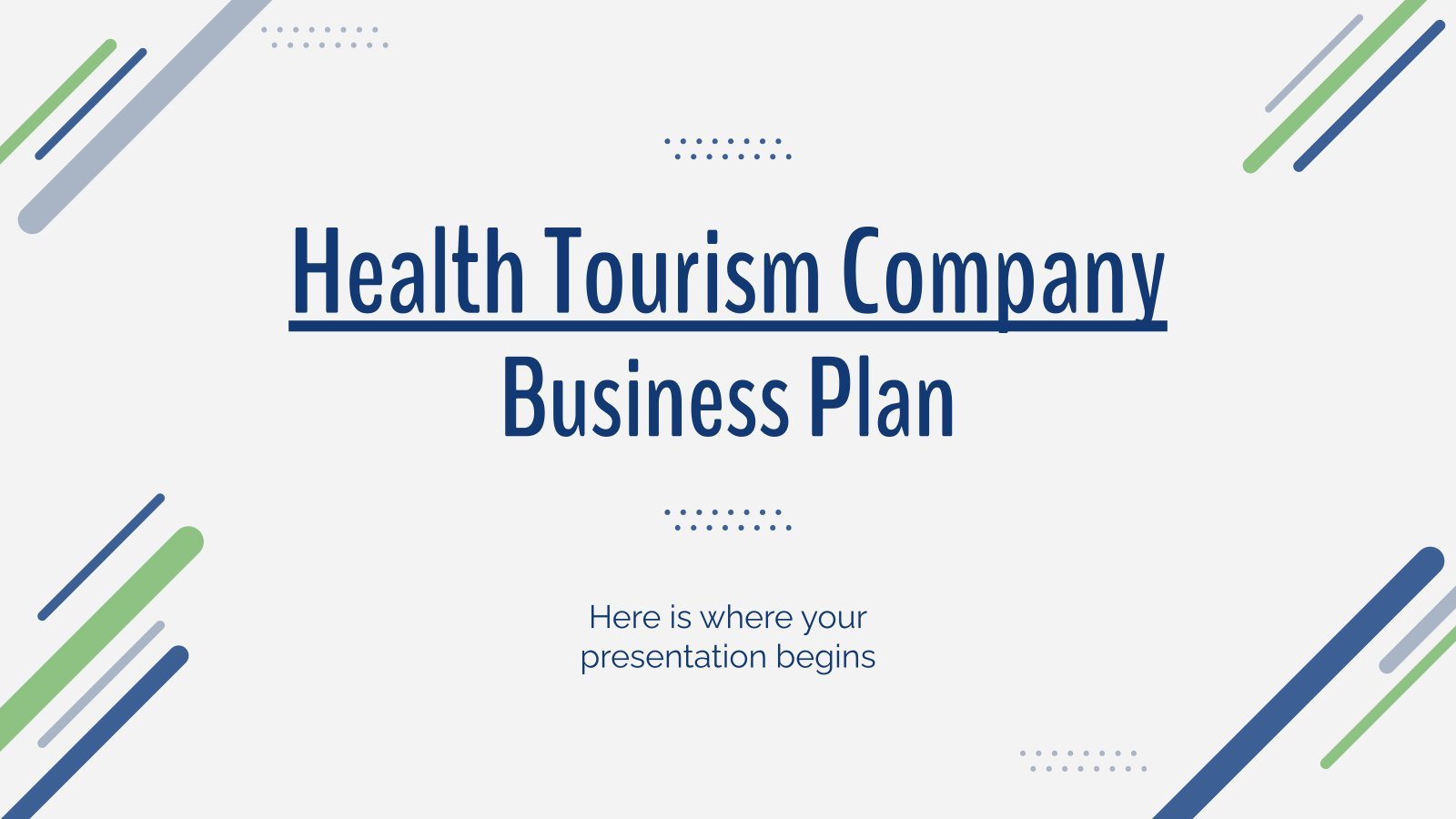 Health Tourism Company Business Plan presentation template 