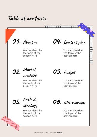 Cool Patterns Tape Scrapbook MK Plan presentation template 