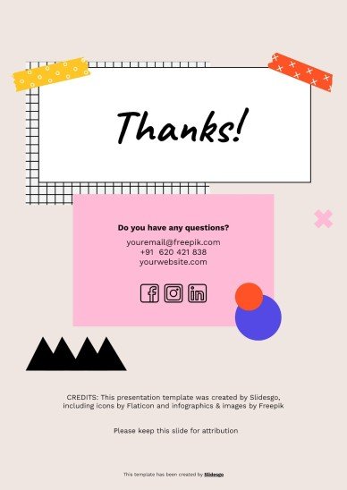 Cool Patterns Tape Scrapbook MK Plan presentation template 