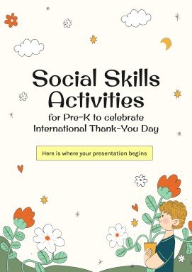 국제 감사의 날을 기념하는 유치원생의 사회 기술 활동 프레젠테이션 템플릿