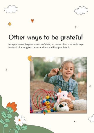 국제 감사의 날을 기념하는 유치원생의 사회 기술 활동 프레젠테이션 템플릿