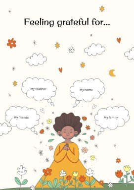 국제 감사의 날을 기념하는 유치원생의 사회 기술 활동 프레젠테이션 템플릿