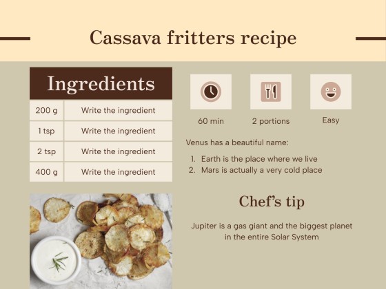 Cassava Recipes Workshop presentation template 