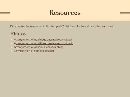 Cassava Recipes Workshop presentation template 