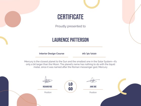 University Webinar Certificate presentation template 