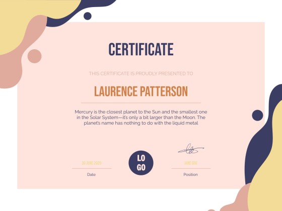 University Webinar Certificate presentation template 