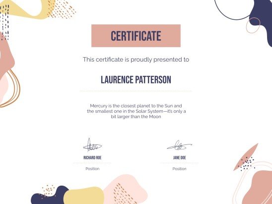 University Webinar Certificate presentation template 