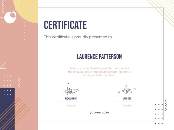 University Webinar Certificate presentation template 