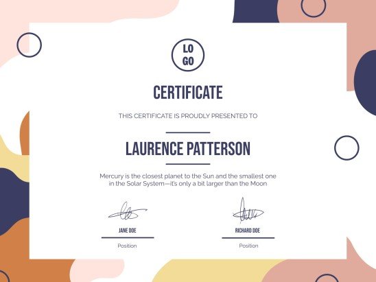 University Webinar Certificate presentation template 