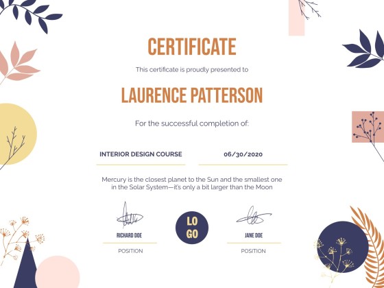 University Webinar Certificate presentation template 