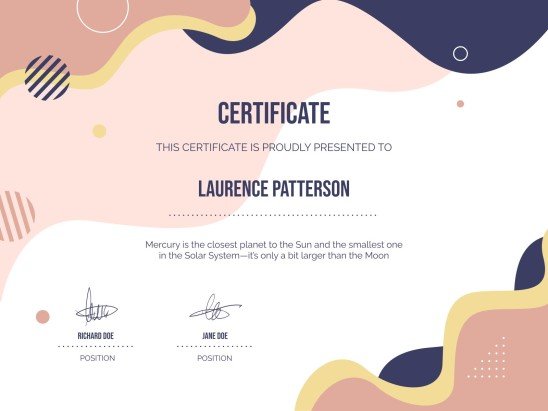 University Webinar Certificate presentation template 