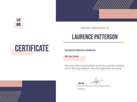 University Webinar Certificate presentation template 