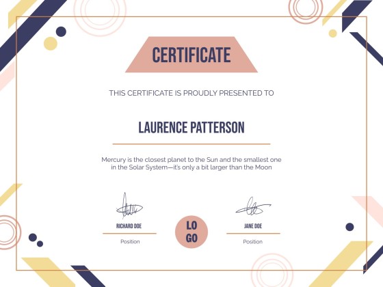 University Webinar Certificate presentation template 