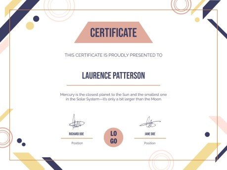 University Webinar Certificate presentation template 