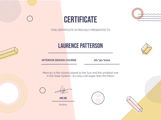 University Webinar Certificate presentation template 