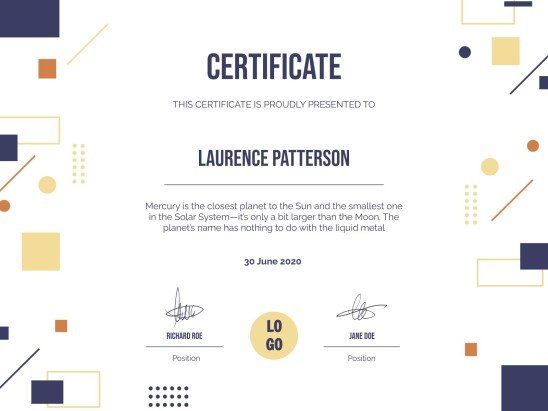 University Webinar Certificate presentation template 