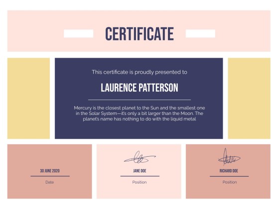 University Webinar Certificate presentation template 