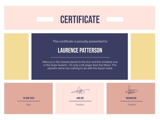 University Webinar Certificate presentation template 
