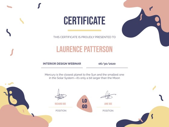 University Webinar Certificate presentation template 