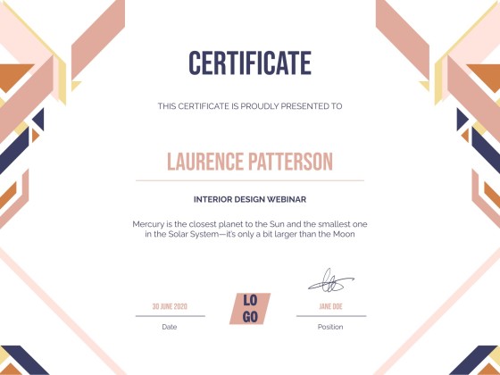 University Webinar Certificate presentation template 