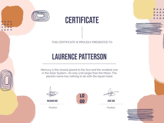 University Webinar Certificate presentation template 