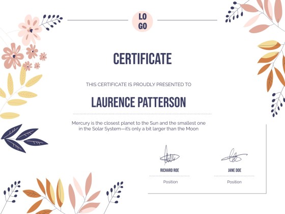 University Webinar Certificate presentation template 