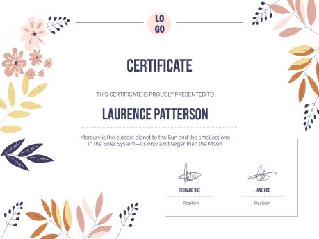 University Webinar Certificate presentation template 