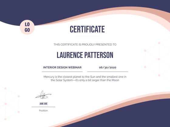 University Webinar Certificate presentation template 