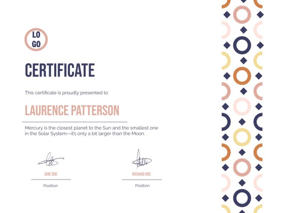 University Webinar Certificate presentation template 