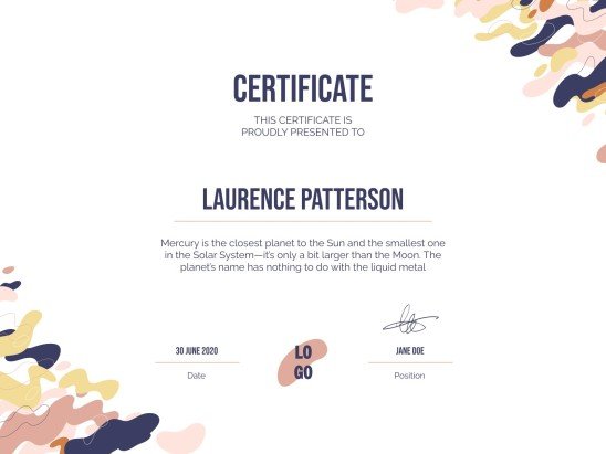University Webinar Certificate presentation template 