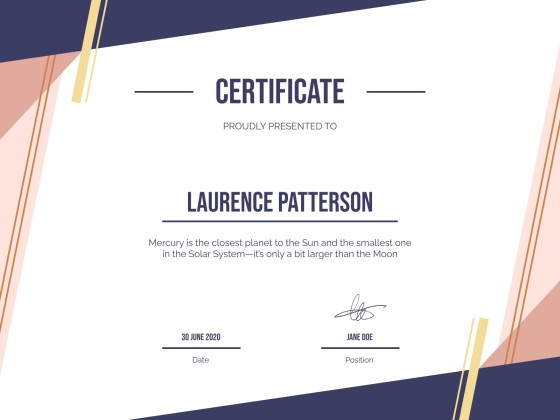 University Webinar Certificate presentation template 