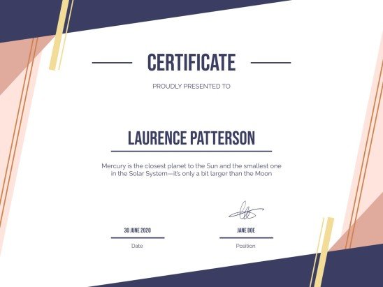 University Webinar Certificate presentation template 