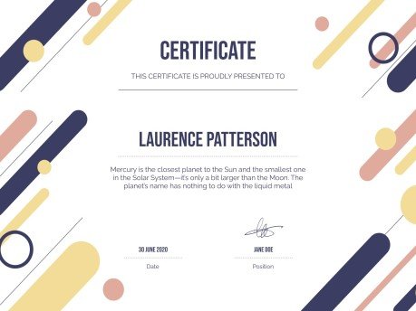 University Webinar Certificate presentation template 