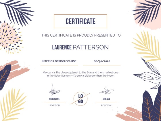 University Webinar Certificate presentation template 