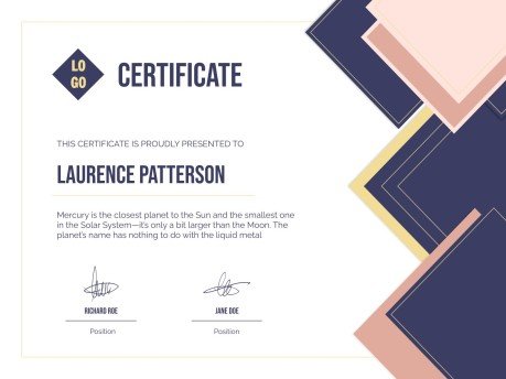 University Webinar Certificate presentation template 