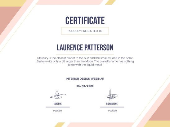 University Webinar Certificate presentation template 