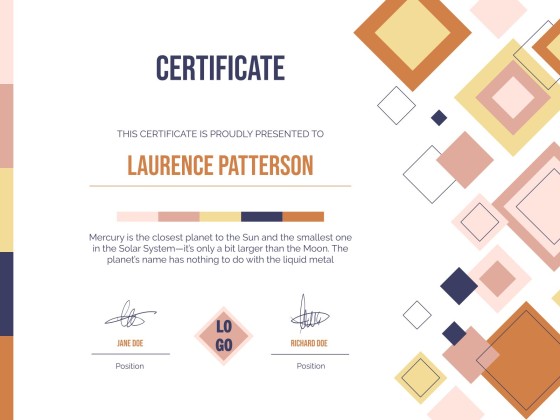 University Webinar Certificate presentation template 